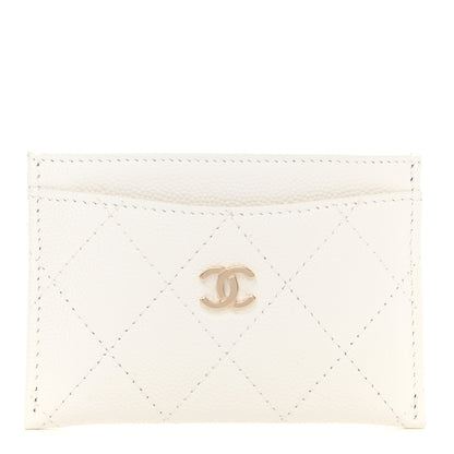 Chanel Caviar Quilted Card Holder White 1 of 8