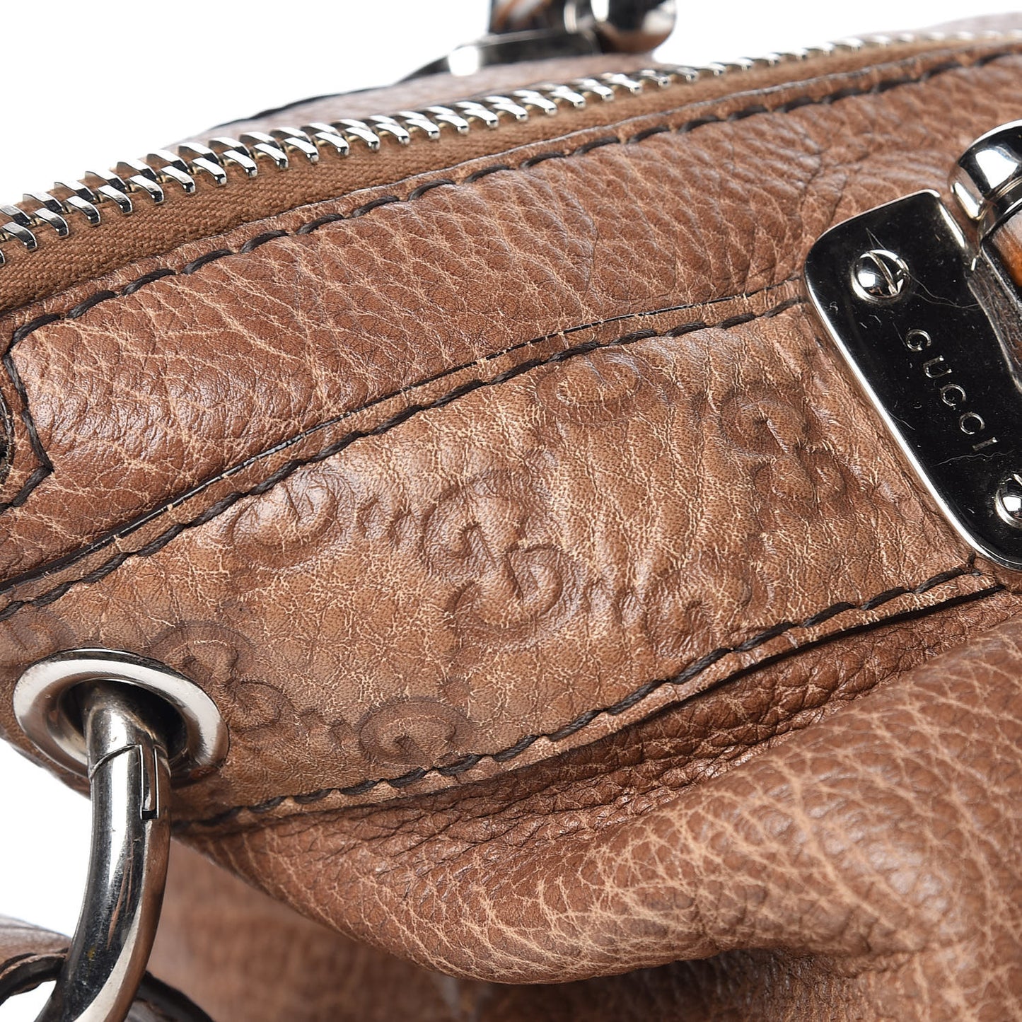 Calfskin Medium Bamboo Bar Shoulder Bag Light Brown