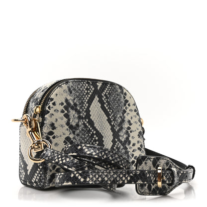 Marc Jacobs Calfskin Snakeskin Embossed Shutter Camera Crossbody Bag Black White 3 of 10