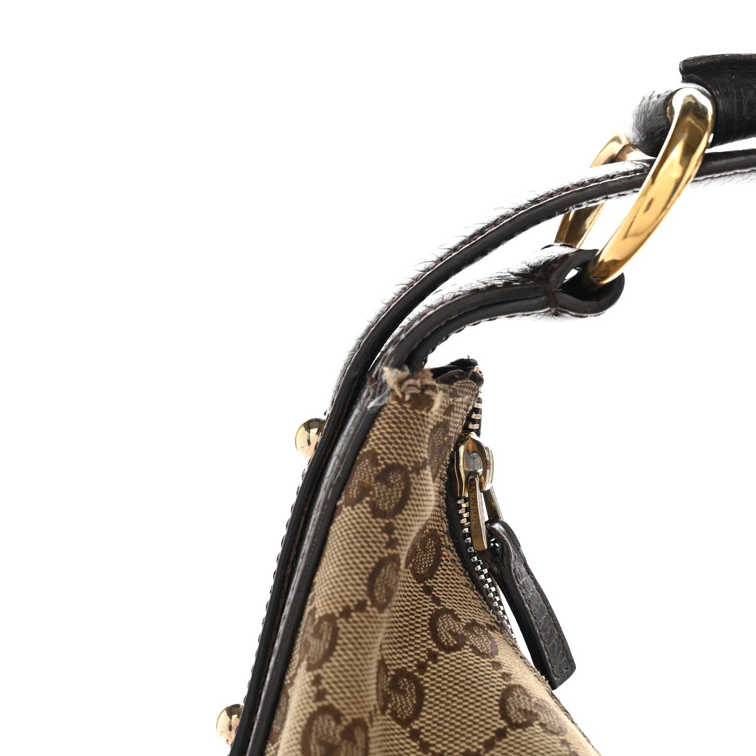 Gucci Monogram Medium Horsebit Chain Hobo Dark Brown 11 of 12