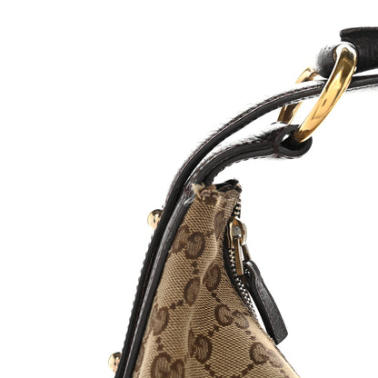 Gucci Monogram Medium Horsebit Chain Hobo Dark Brown 11 of 12