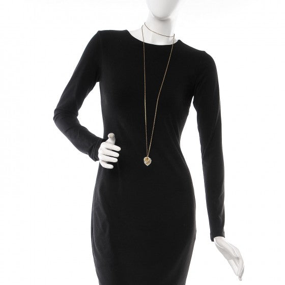 Christian Dior Metal Double Heart J'adior Necklace Aged Gold 3 of 7