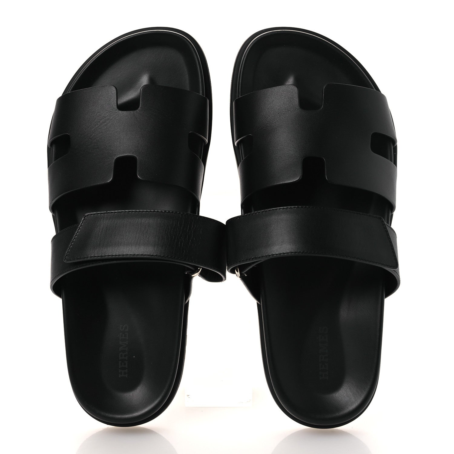 Hermes Calfskin Womens Chypre Sandals 40 Black 2 of 13