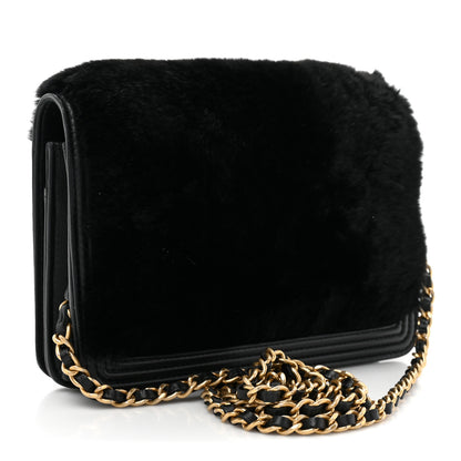 Chanel Orylag Lambskin Boy Wallet On Chain WOC Black 3 of 13