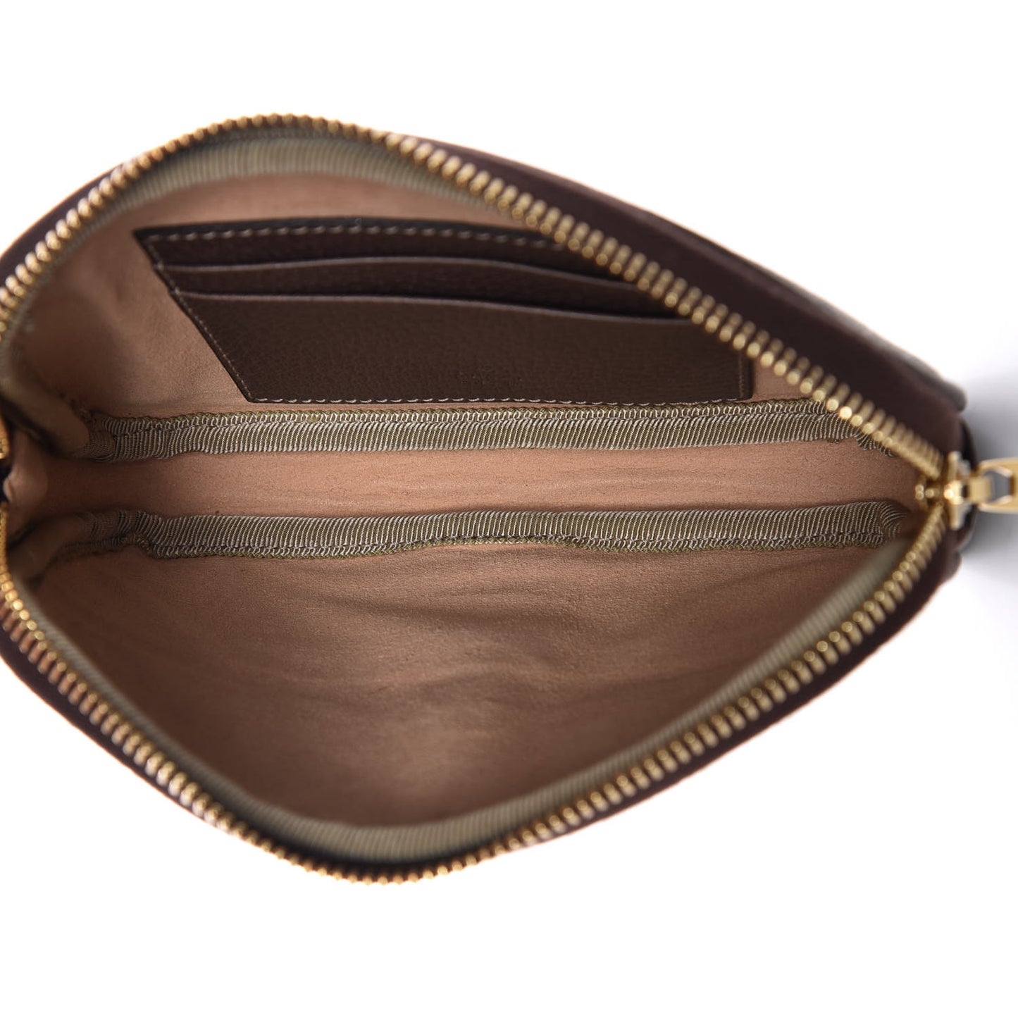 GG Supreme Monogram Ophidia Phone Case Wristlet Brown