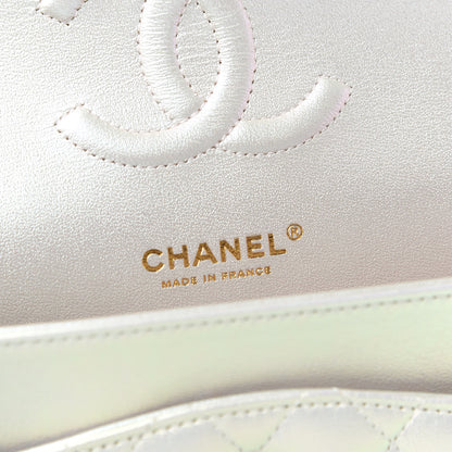 Chanel Iridescent Lambskin Quilted Medium Double Flap Ivory 8 of 10
