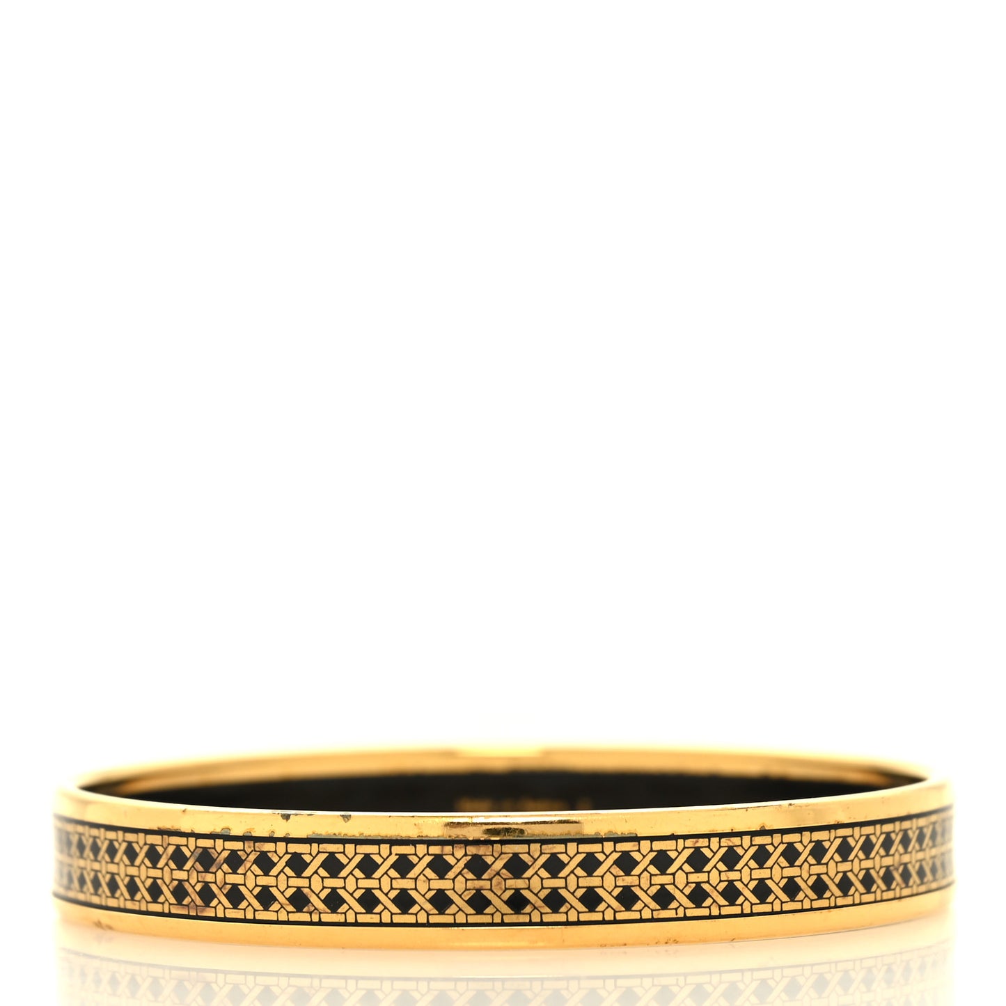 Enamel Printed Narrow Bracelet Gold Black