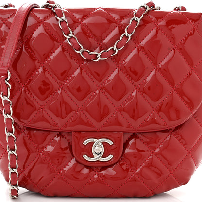 Chanel Patent Calfskin Quilted Medium Bubble CC Flap Dark Red 8 of 15