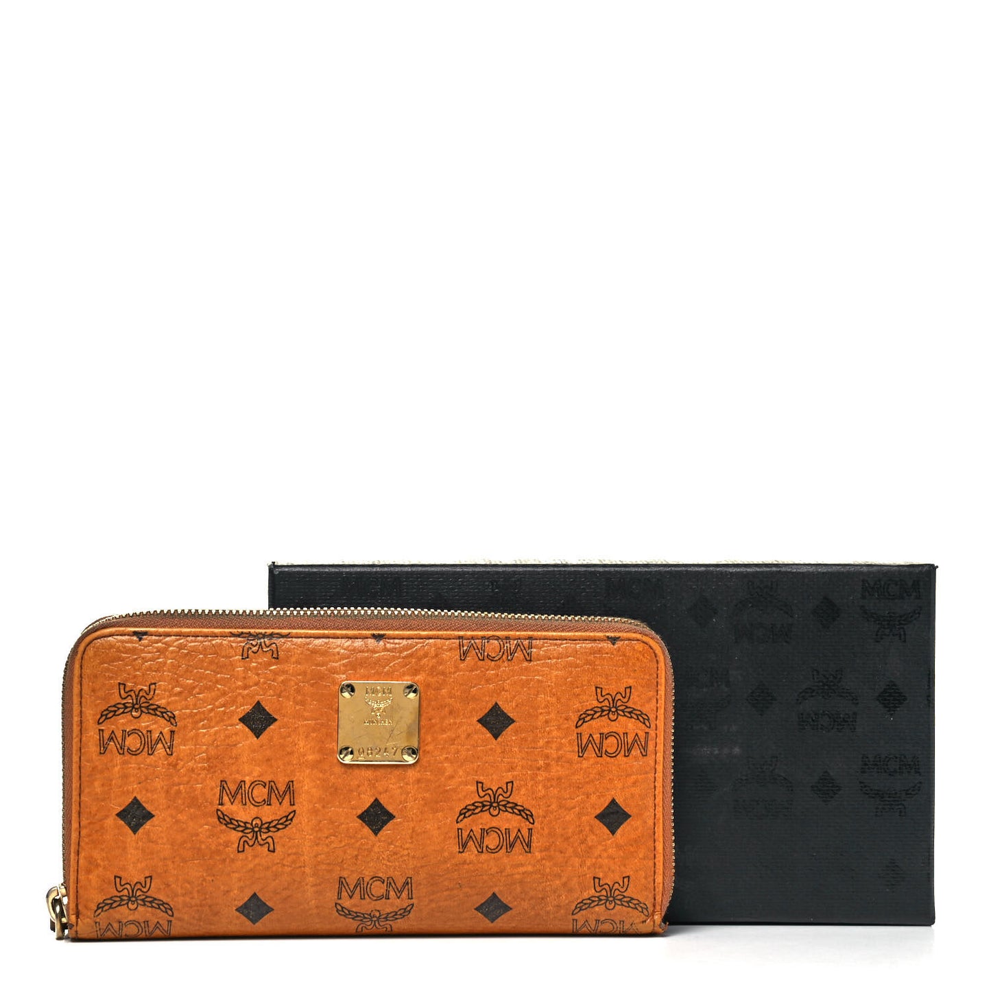 Visetos Large Zip Around Wallet Cognac