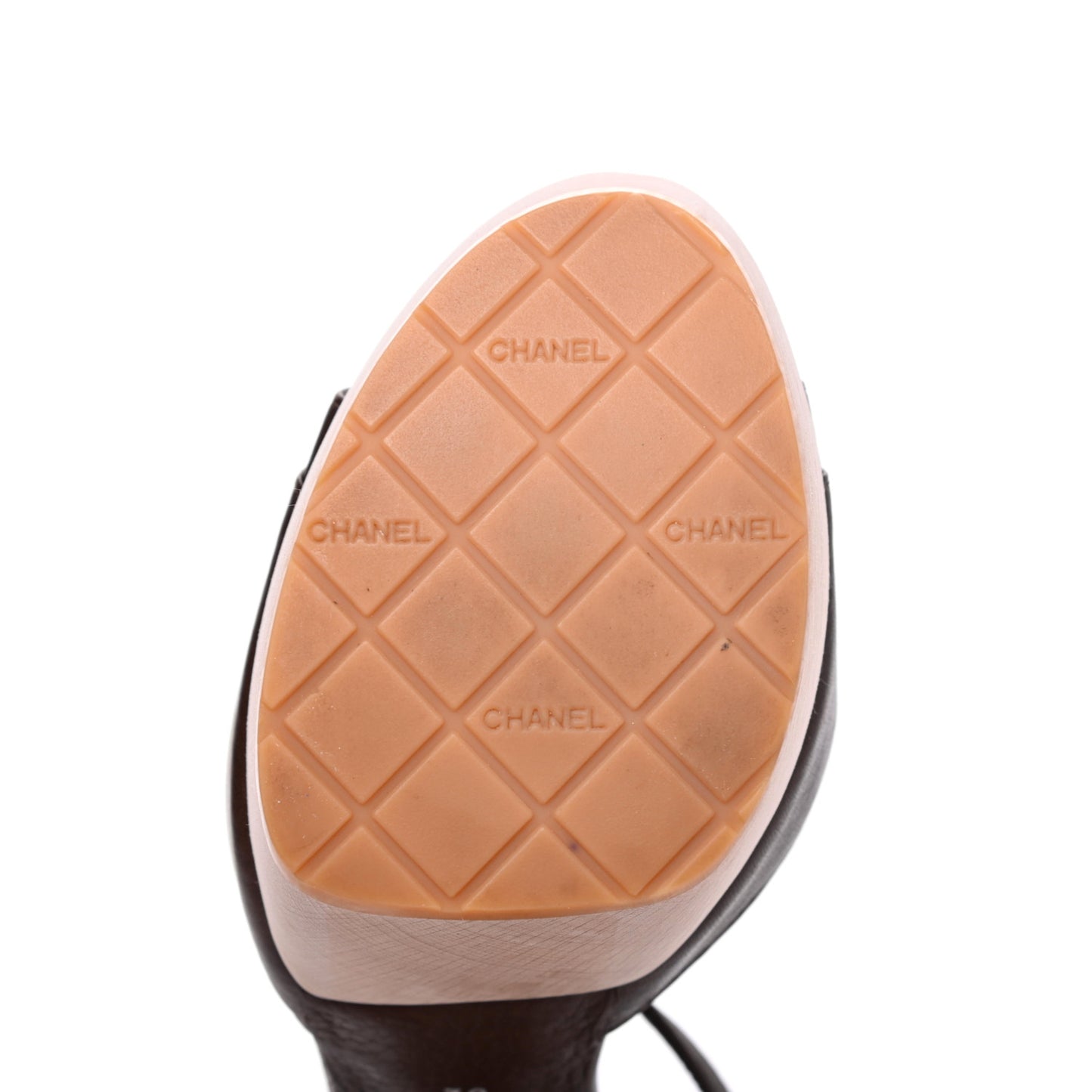 Calfskin Wooden CC Sandals 38 Dark Brown