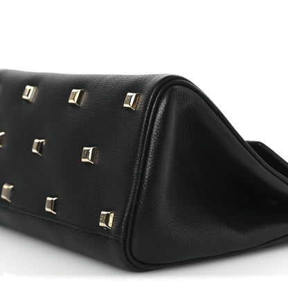 Salvatore Ferragamo Hammered Calfskin The Studio Bag Black 10 of 10