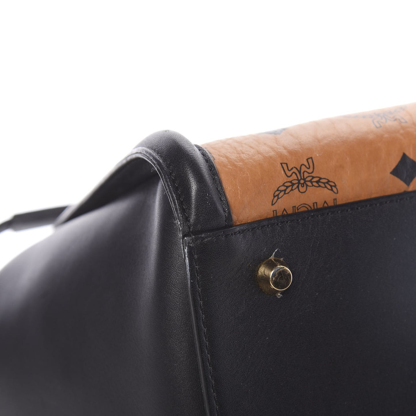 Visetos Small Kathy Double Zip Tote Cognac Black