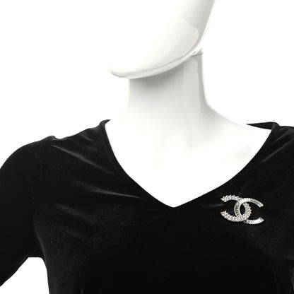Chanel Crystal CC Brooch Silver 2 of 5
