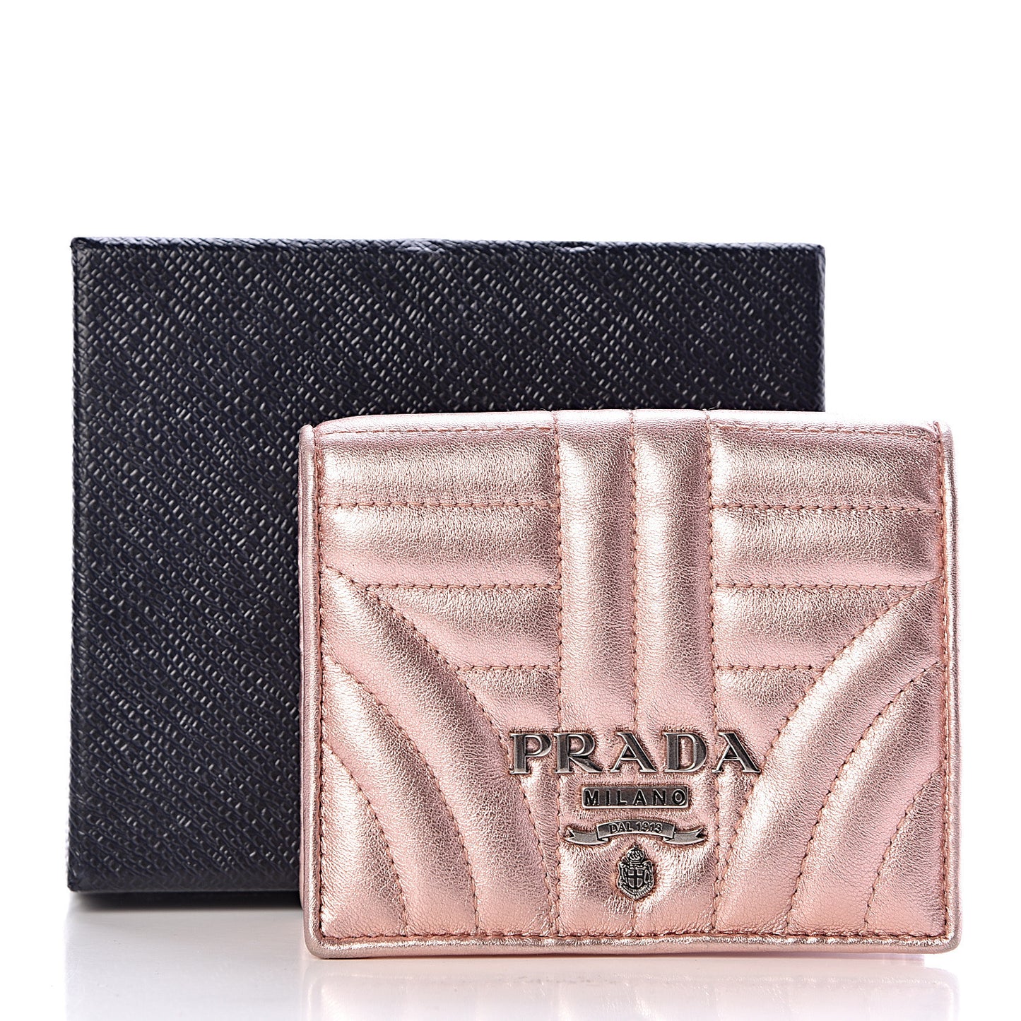 Metallic Nappa Impunture Diagramme Wallet Rosa Mordore