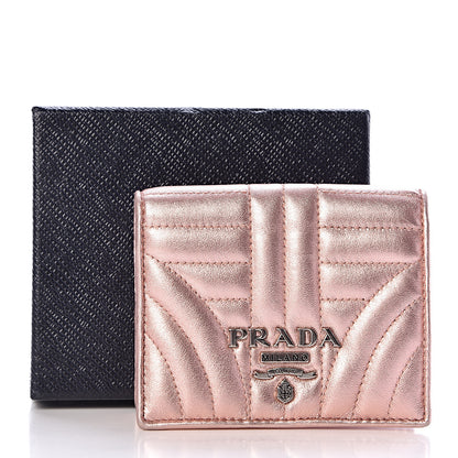 Prada Metallic Nappa Impunture Diagramme Wallet Rosa Mordore 12 of 12