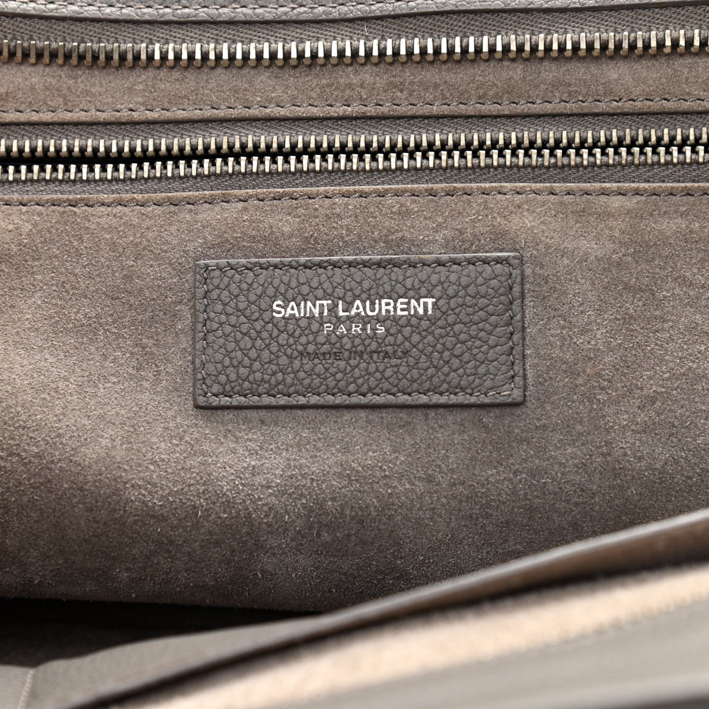 Grained Calfskin Small Cabas Rive Gauche Fog