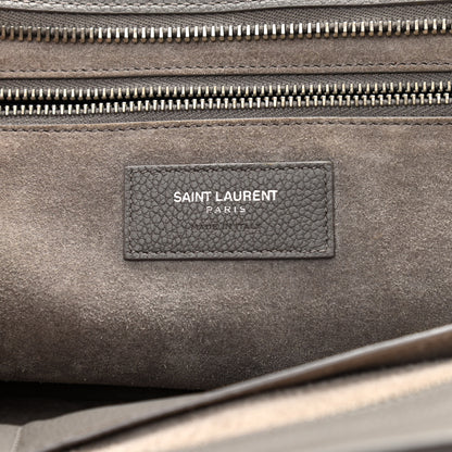 Saint Laurent Grained Calfskin Small Cabas Rive Gauche Fog 6 of 16