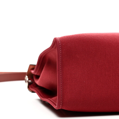 Hermes Vache Hunter Toile Herbag Zip 31 PM Rouge H Brique 9 of 11