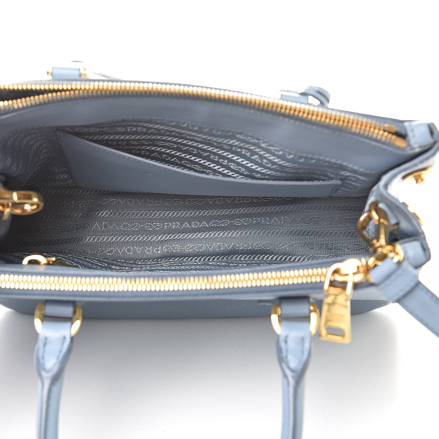 Saffiano Galleria Mini Double Zip Tote Aviazione