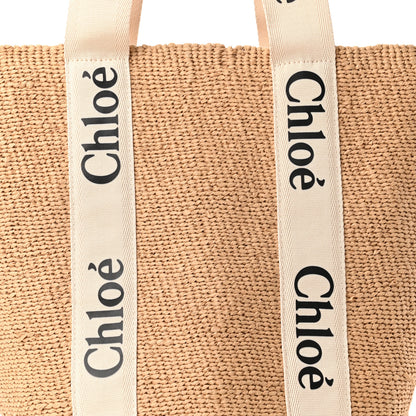 Chloe Raffia Large Woody Tote White 7 of 10
