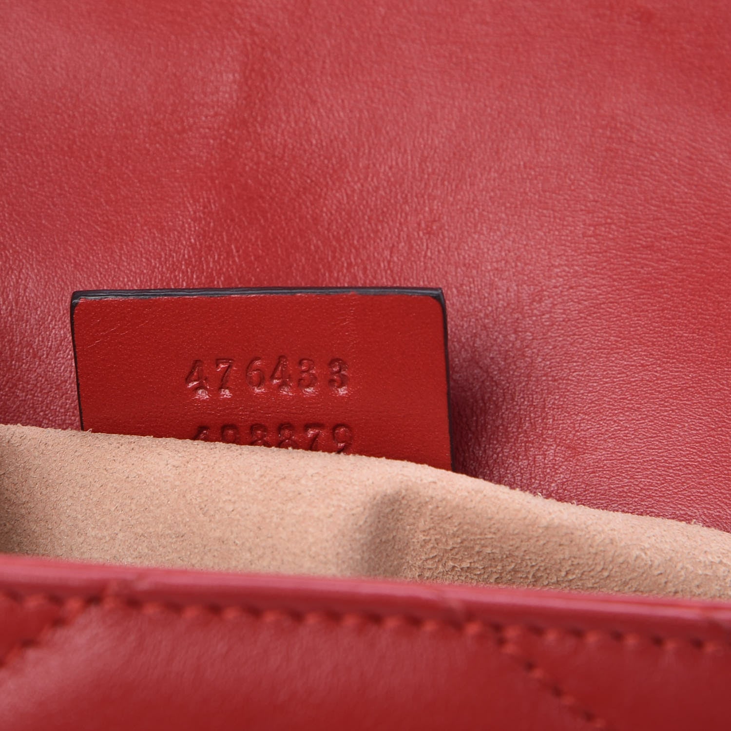 Gucci Calfskin Matelasse Super Mini GG Marmont Shoulder Bag Hibiscus Red 8 of 9