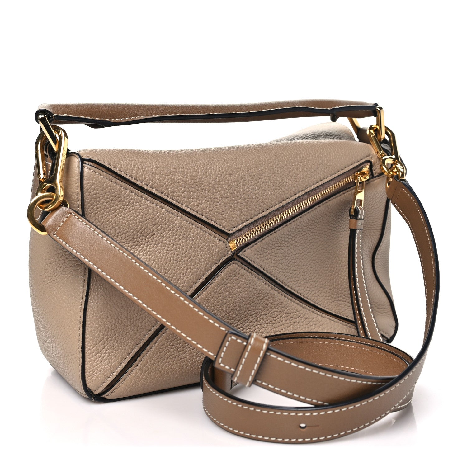 Loewe Grained Calfskin Small Puzzle Bag Sand Mink 3 of 9