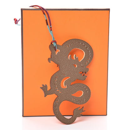 Hermes Epsom Togo Petit H Dragon Bag Charm Orange 5 of 5