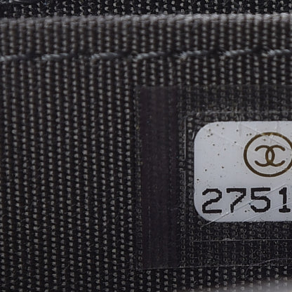 Chanel Metallic Caviar Chevron Quilted Vintage Mademoiselle Zip Coin Purse Dark Grey 9 of 10