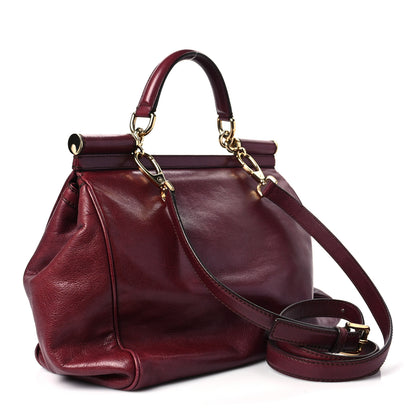 Dolce & Gabbana Dauphine Large Miss Sicily Satchel Burgundy 4 of 8