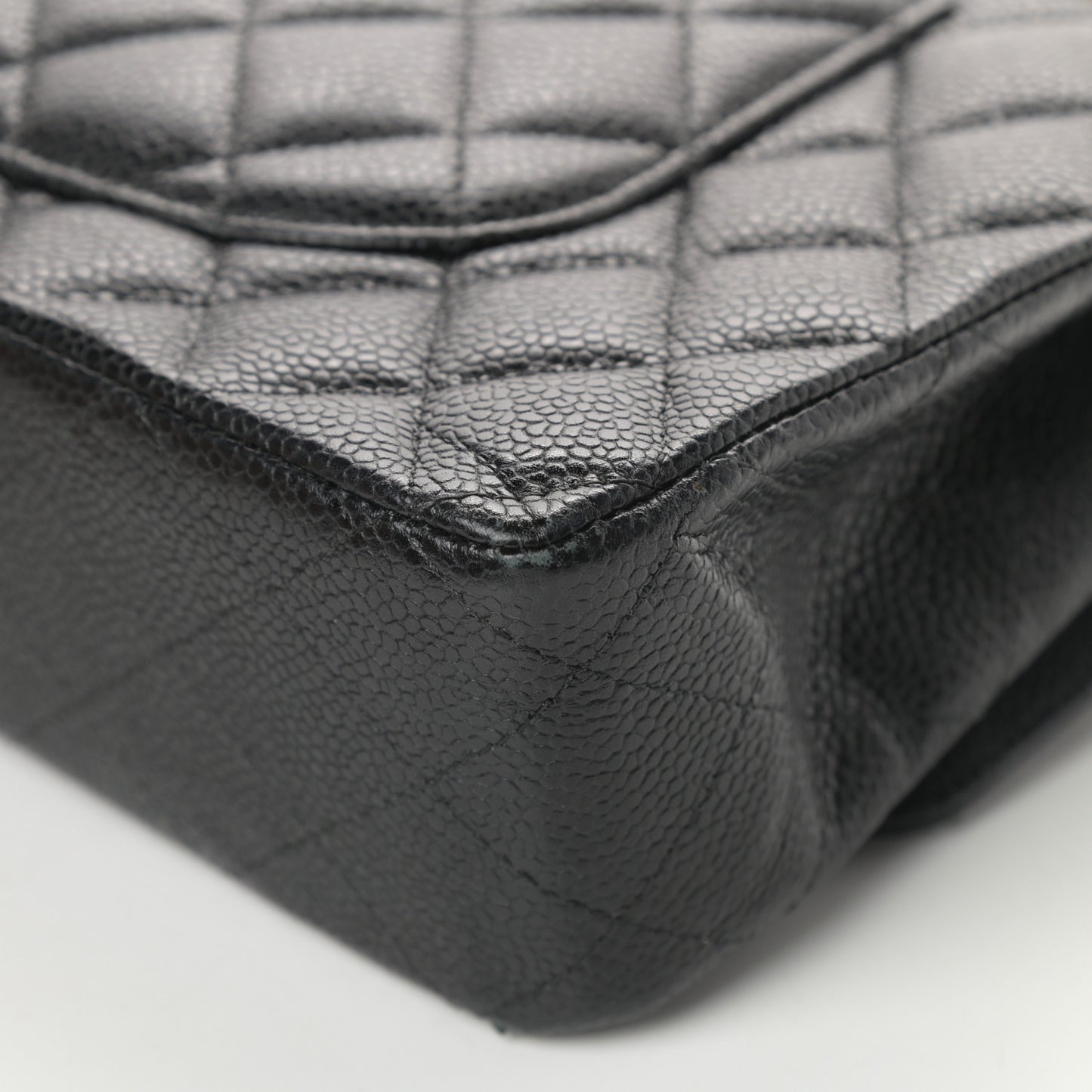 Caviar Quilted Medium Double Flap Black