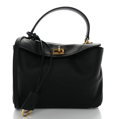 Balenciaga Natural Smooth Calfskin Mini Rodeo Top Handle Handbag Black 1 of 10