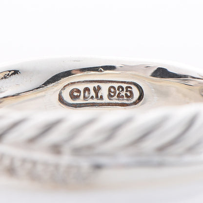 David Yurman Sterling Silver Diamond 5mm Crossover Ring 53.1 6.5 5 of 5