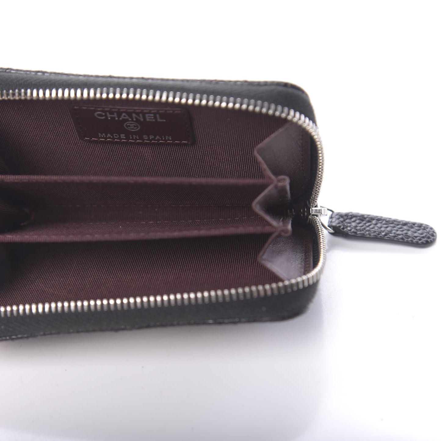 Caviar Quilted Zip Coin Purse Black