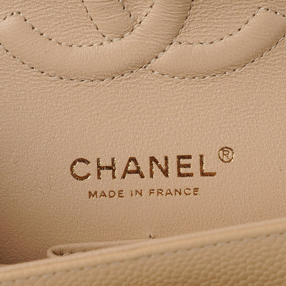 Chanel Caviar Quilted Medium Double Flap Beige 7 of 8
