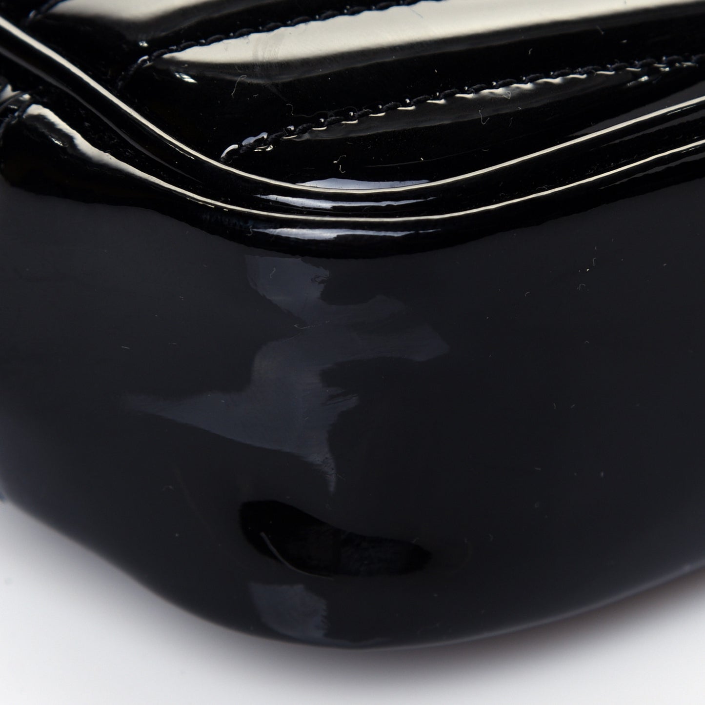 Patent Calfskin Matelasse Monogram Mini Lou Camera Bag Black