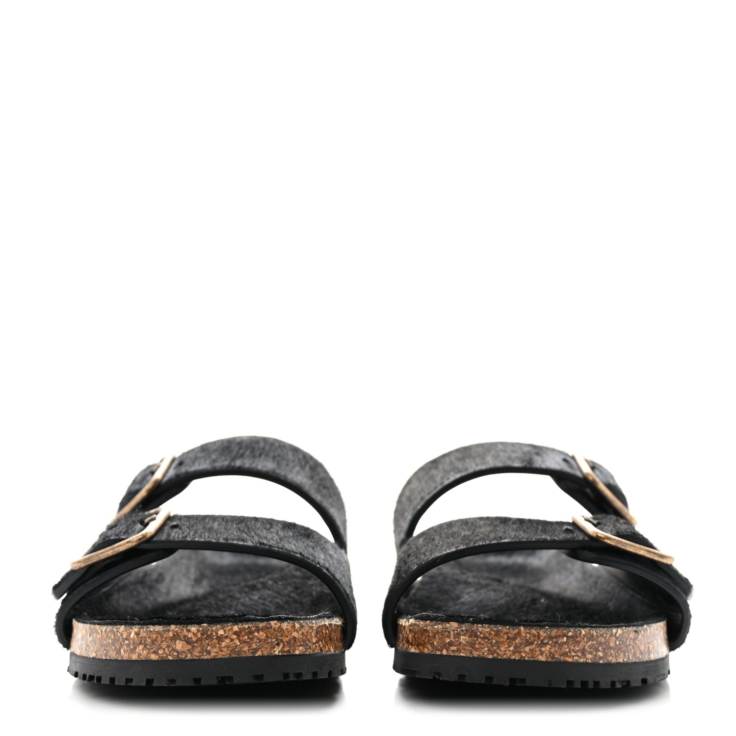 Saint Laurent Calf Hair Jimmy Cross Slides 37 Black 2 of 8