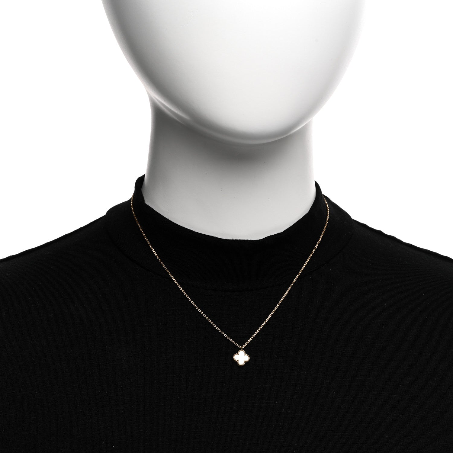 Van Cleef & Arpels 18K Yellow Gold Mother of Pearl Sweet Alhambra Pendant Necklace 2 of 6