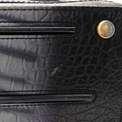 Saint Laurent Nubuck Calfskin Crocodile Embossed Small Muse Two Grey 14 of 14