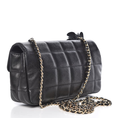 Chanel Lambskin Quilted Mini Chocolate Bar Camellia Flap Black 3 of 12