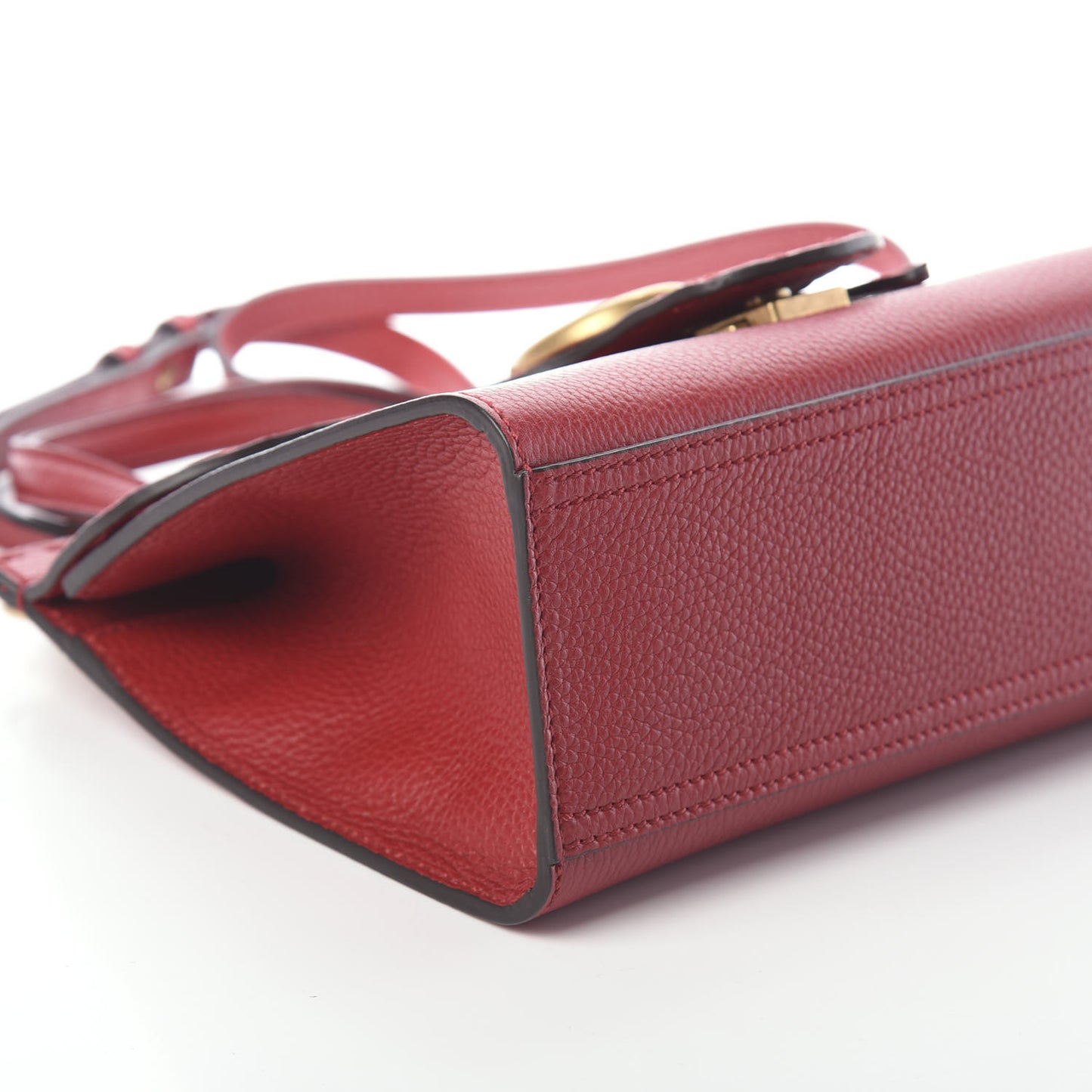 Calfskin Mini GG Marmont Top Handle Bag Vulcanic Red