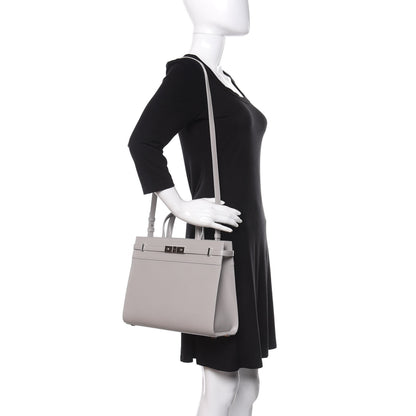 Saint Laurent Calfskin Small Manhattan Shopper Tote Granite 2 of 9