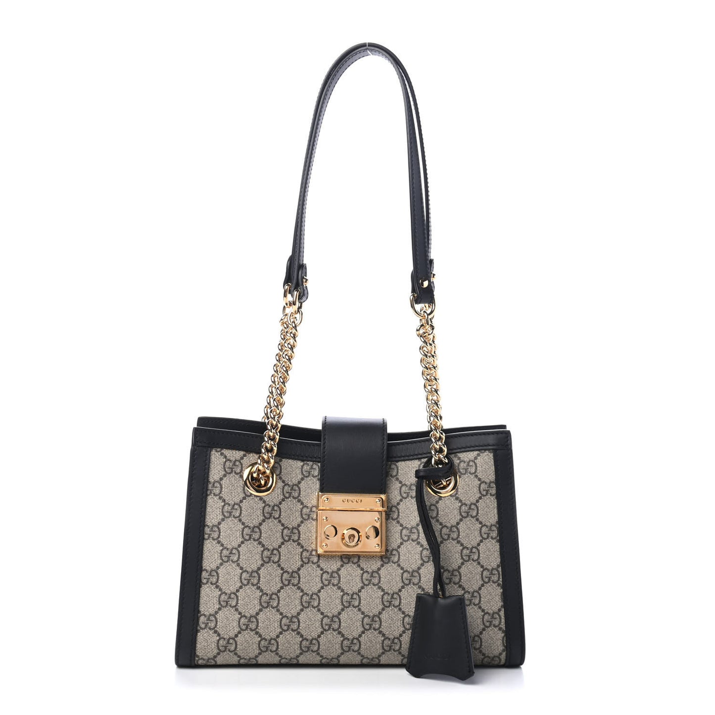 GG Supreme Monogram Small Padlock Tote Black