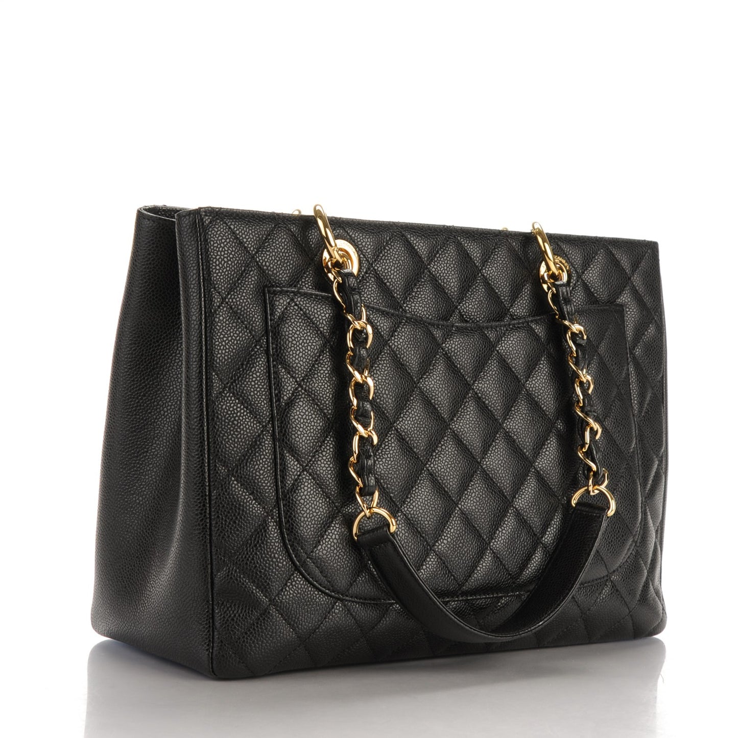 Caviar Quilted Grand Shopping Tote GST Black
