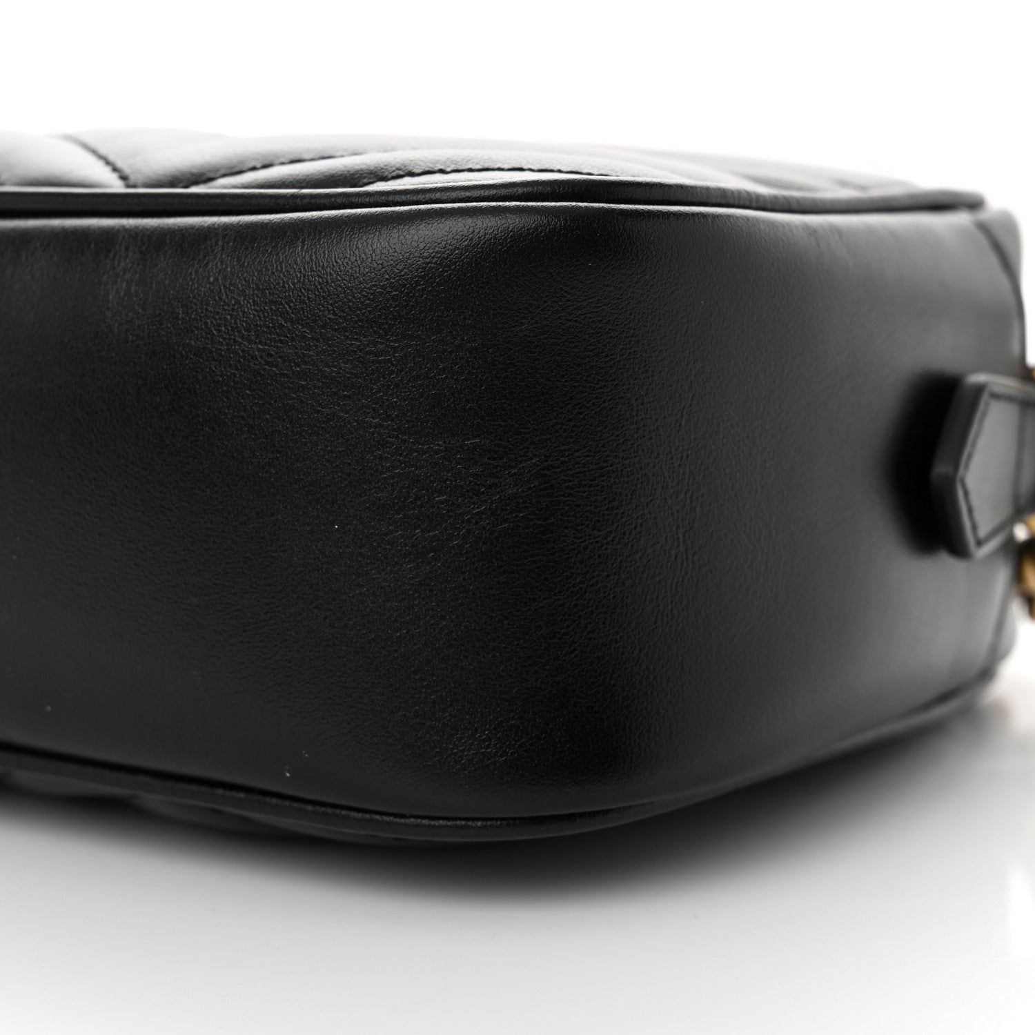 Gucci Calfskin Matelasse Small GG Marmont Chain Shoulder Bag Black 10 of 11