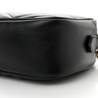 Gucci Calfskin Matelasse Small GG Marmont Chain Shoulder Bag Black 10 of 11