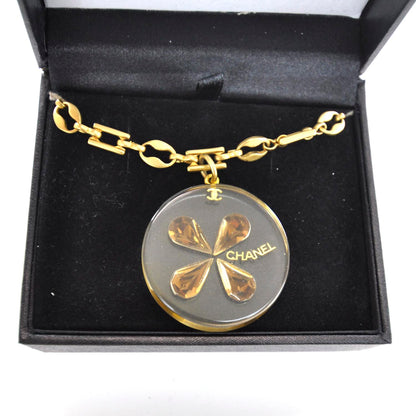 Chanel Resin Crystal Clover Necklace 6 of 6