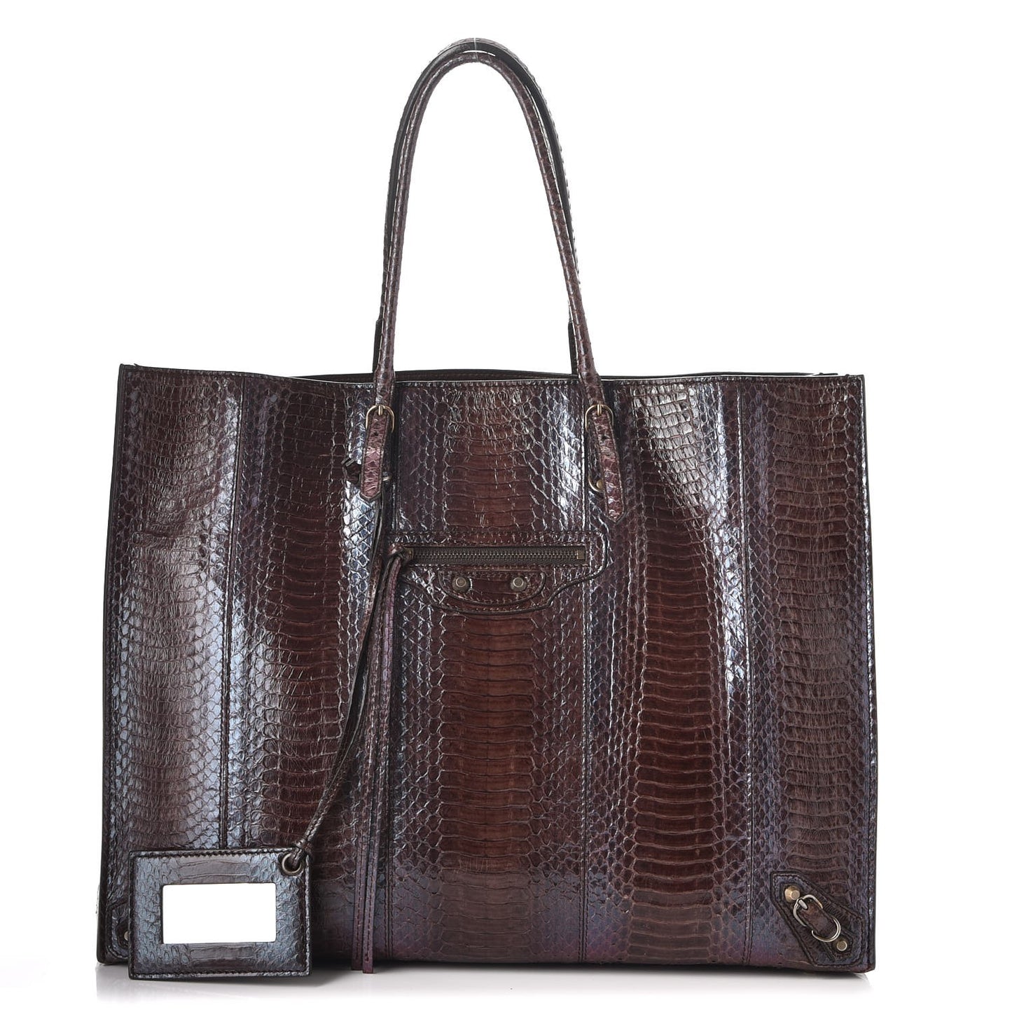Glazed Elaphe Papier A4 Tote Violet