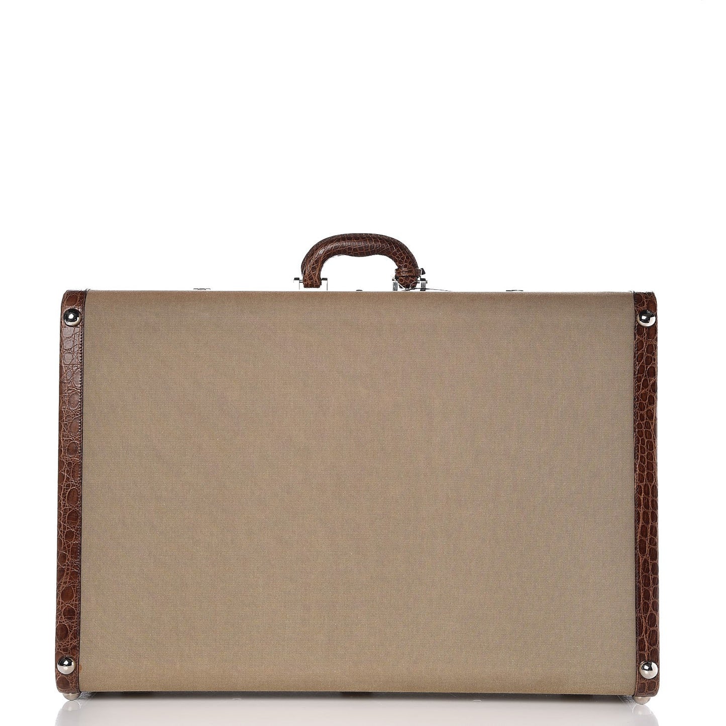 Jacquard Logo Crocodile Trim Suitcase Corda Tabacco