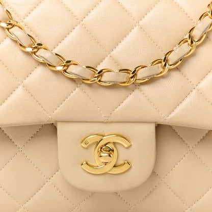 Chanel Lambskin Quilted Medium Double Flap Beige 10 of 17