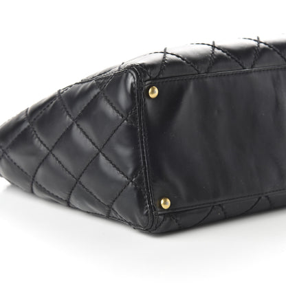 Chanel Glazed Calfskin Stitch Tote Black 6 of 16